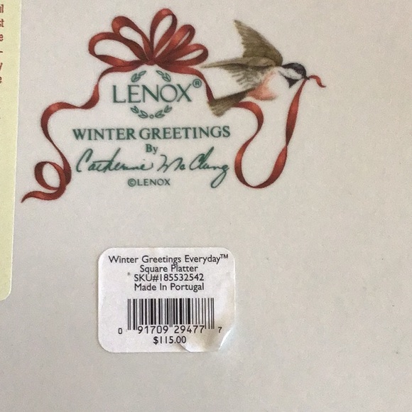 Lenox Winter Greetings Everyday Square Tray. - Picture 5 of 9
